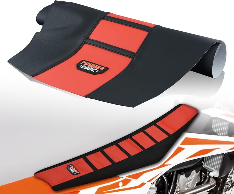 sawrain Dirt Bike Seat Cover - Universal Gripper No-Slip Dirtbike Seat Cover Black-Red - Image 1